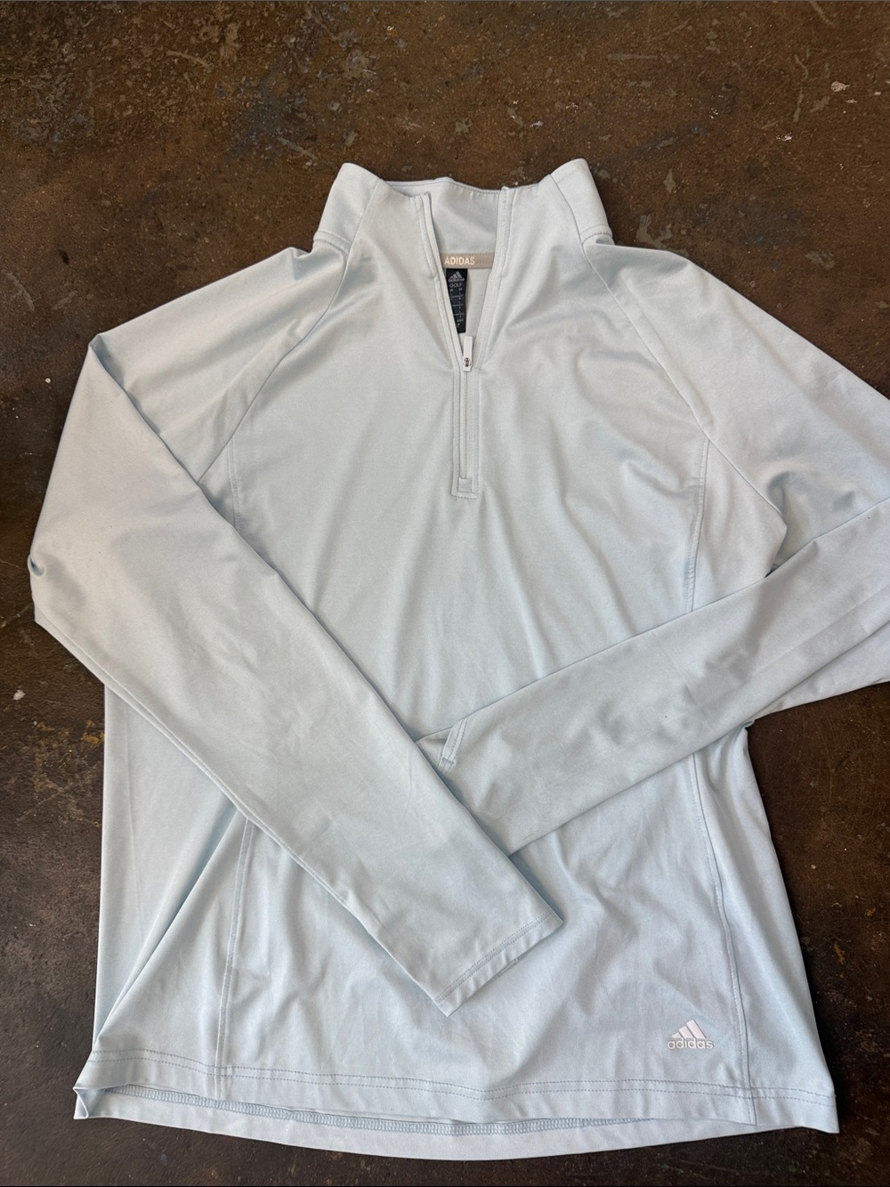 adidas womens Light Blue Quarter-Zip Performance Pullover